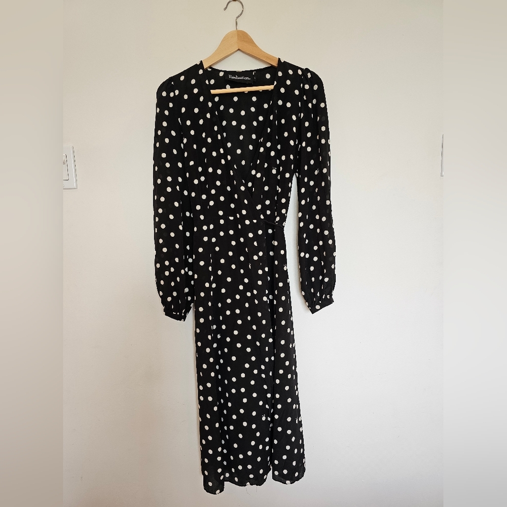 Realisation Par Black and White Polka Dot Dress